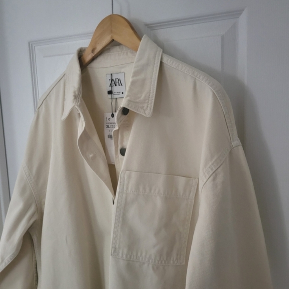 Zara Cream Button-Up Jacket - Picture 4 of 15